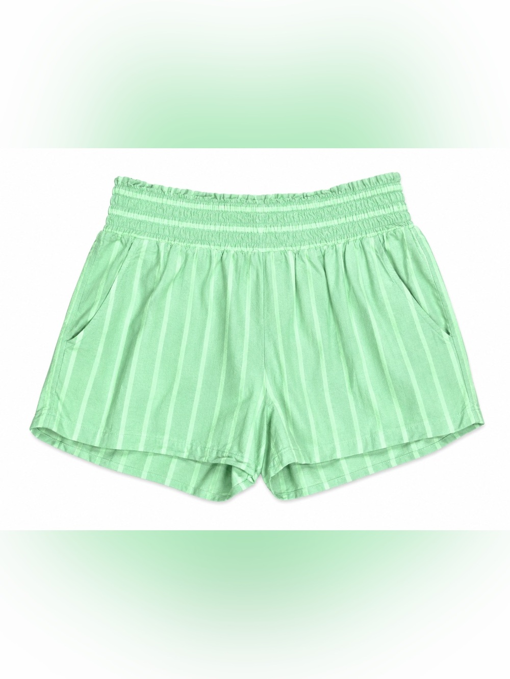Mint‎ Green Stripe Cotton Lounge Shorts Coastal Grandmillennial Resortcore Small